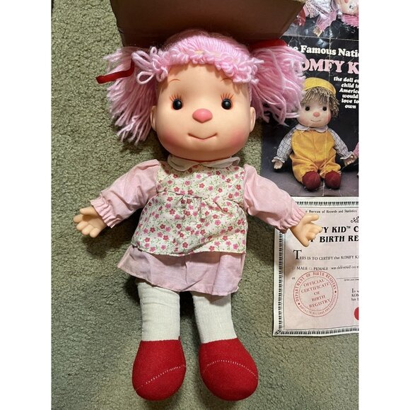Komfy Kid Ice Cream Girl Doll Astra Trading 1986 Yarn Hair W Original Box + Coa - Picture 2 of 4